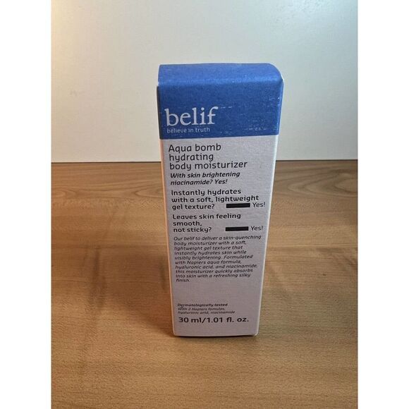 belif ~ Aqua Bomb Hydrating Body Moisturizer ~ 1.01 fl oz Travel size NEW IN BOX - Picture 1 of 5